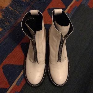 White leather zip Rag & Bone boots